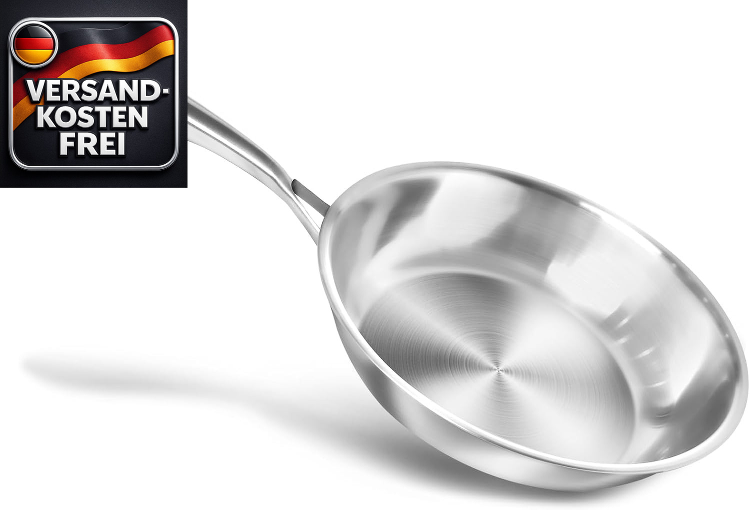 Edelstahl Bratpfanne unbeschichtet induktionskompatibel langlebig hochwertig Ede