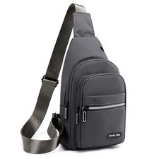 Sling Bag Crossbody Backpack Men Women Small Chest Shoulder Travel Hiking Grey