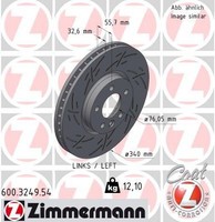 Zimmermann Bremsscheibe 600.3249.54 FüR Bentley Vw