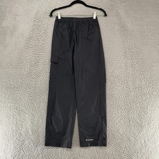 Columbia Pants Boys Medium Black Waterproof Nylon Outdoor Rain Cargo Youth 10/12