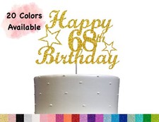 68th Birthday Cake Topper 20 COLORS Double Side Glitter  Birthday Decorations