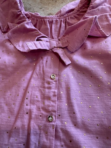 Mayoral Girl's Size 7 Shorts Outfit Lavender With Gold Sparkles - Picture 5 of 5