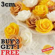 50/100 Foam Mini Roses WHOLESALE Heads Buds Small Flowers Wedding Home Party UK