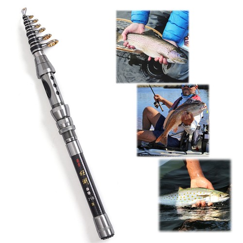 Teleskop Angelruten &Rollen Schnur Komplettset  Spinnrute Reiserute + Angel J6B4 - Afbeelding 16 van 16