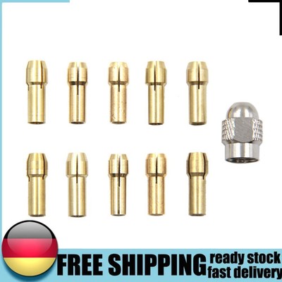 10pcs 0.5-3.2mm Brass Mini Drill Chucks Collet with Nut Kits Replacement Parts