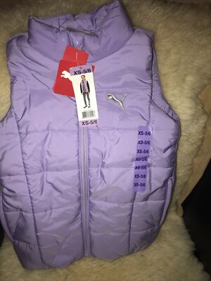 NWT Puma Girl  Puffer Vest Size  5-6 Lilac