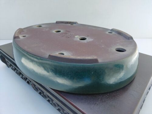 Bonsai Pot Tokoname Shosen Yamaaki Oval Green Glazed Width 45 cm (17.72 in) - Picture 6 of 19
