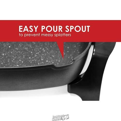 Elite Gourmet8Quart Jumbo Electric Skillet Sear, Grill, Roast, and