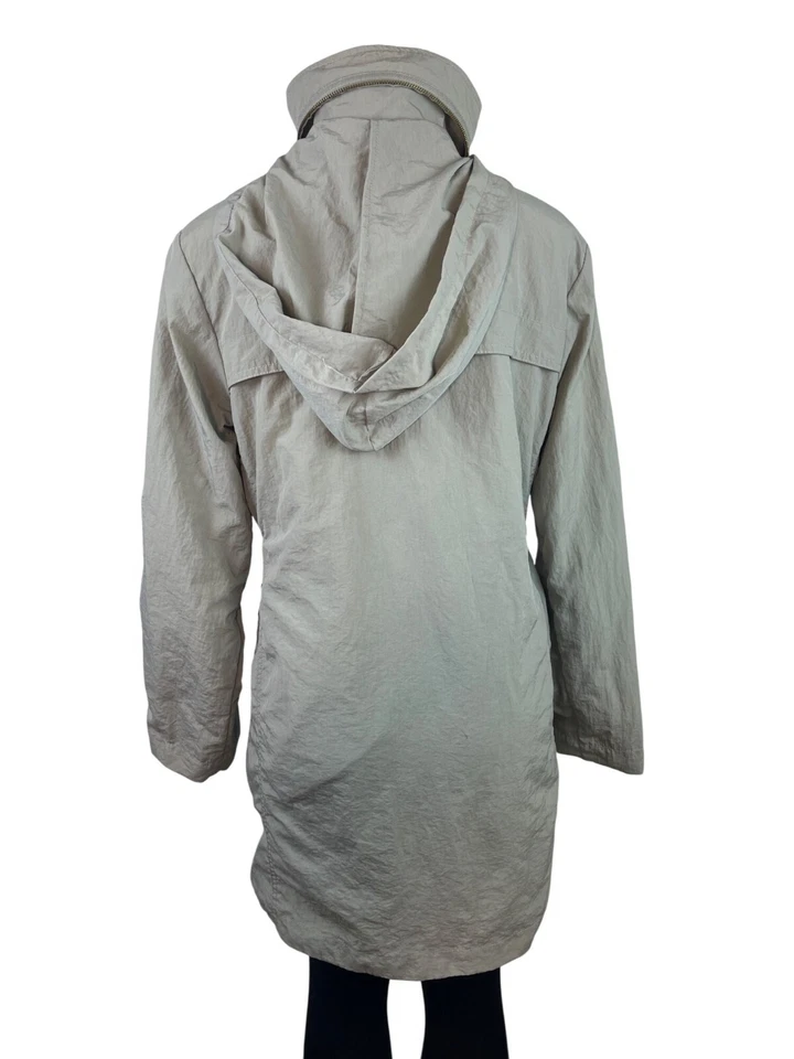 G.E.T серый женщин парка пальто с золотой молнии высоты шеи регулируемая талия Sz M - Изображение 4 из 4