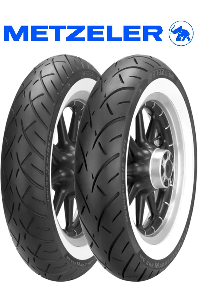 JUEGO DE NEUMÁTICOS METZELER ME888 PARED BLANCA 130/90-16 HARLEY ELECTRA GLIDE ROAD KING TOUR Foto 2 de 2