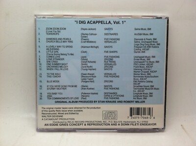 I Dig Acappella, Volume 1 by Various Artists (CD, 1994, Relic