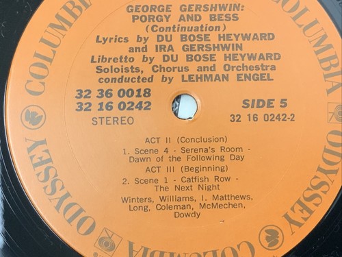 Gershwin Porgy and Bess Complete Odyssey 32 36 0018 3 Record Set LP - Picture 4 of 5