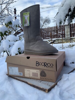 BooRoo Australian Lammfell Boots Wasserdicht Leder Stiefel 41
