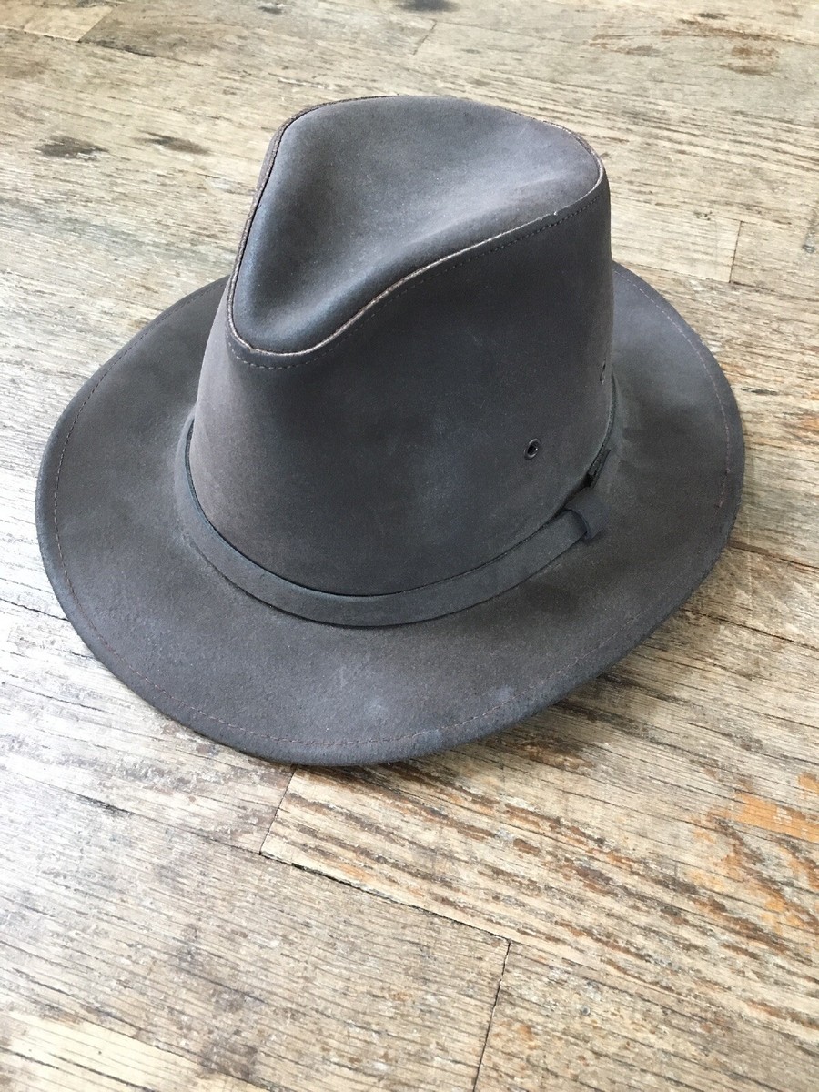 Henschel Hat Adult Unisex XS-S Brown Leather Suede Cowboy  display picture 1