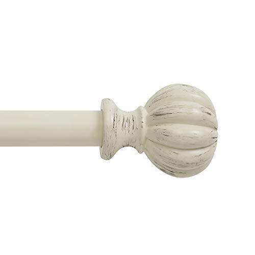 Kenney Rachel Standard Decorative Window Curtain Rod 28 To 48inch Antique Whi For Online