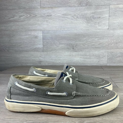 Top Sider Gray Canvas Boat Shoes Size 