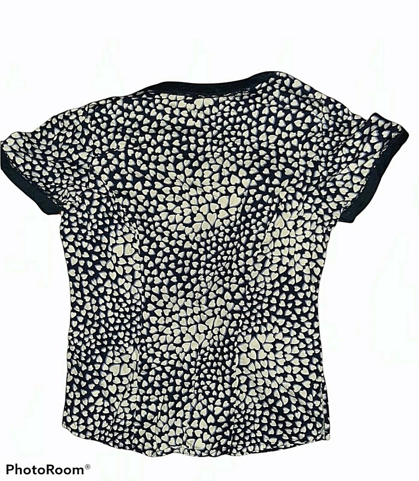 Top Exfoliante Mujer Rampage Talla S Azul Con Corazones Blancos Ribete Encaje Foto 2 de 3