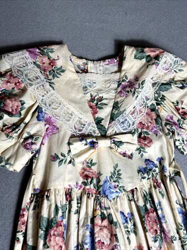 Vintage Jessica McClintock Gunne Sax Dress Girls Size 5 Floral Cottagecore - Picture 7 of 10