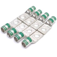 Lot of 8 ABB 54147 Cable/Wire Lug, 1 AWG, ø5/16in Stud, Copper, Crimp