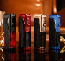 4 Jet Flame Punch Torch Lighter Cigar Lighter Refillable Torch Butane Gas Gifts