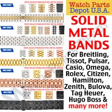 Solid Stainless Steel Metal Bracelet Strap Bands for Most Watches Size 18-26mm 