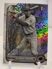 RICARDO CABRERA REFRACTOR 2022 Bowman Chrome Baseball BLACK & WHITE MINI DIAMOND