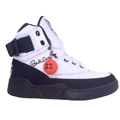 Patrick Ewing Athletics Men's 1EW90112-003 33 HI Black White Silver Basketball S