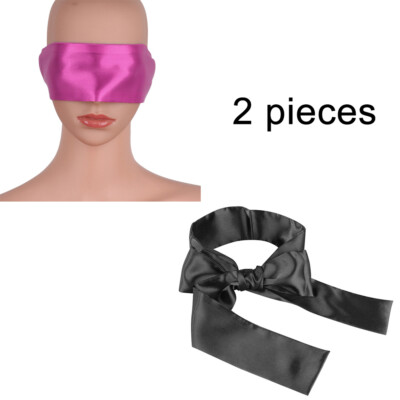 Cozy Feel Soft Multicolor Satin Blindfold Couple Game Love Cosplay mask 2 Pieces