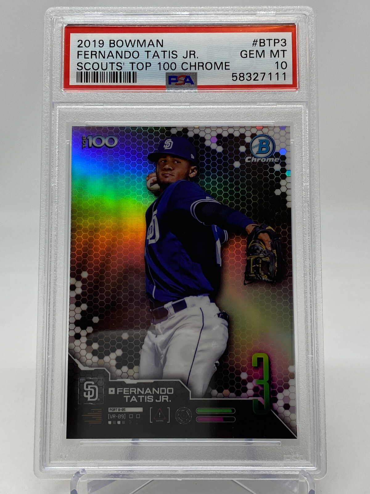 2019 Bowman Chrome Fernando Tatis Jr. Rookie Card - PSA 10 view 4