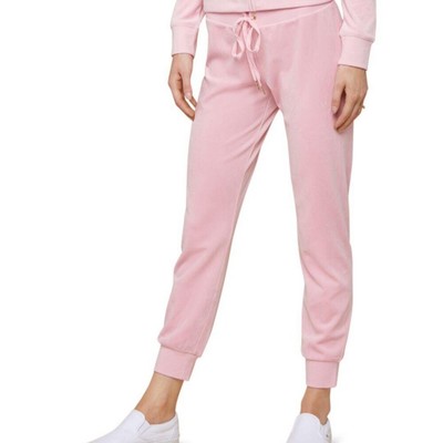 Juicy Couture Pink velour cuffed track 