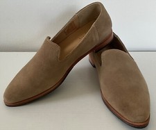 Patina By Portland Leather Loafers Pointed Toe Womens 5.5 Point Flats Taupe NWOT