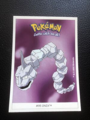 POKEMON dunkin boomer trading card sticker 2000 Carte # 95 ONIX