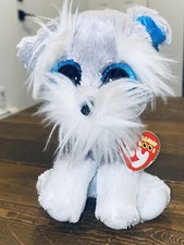 Ty Beanie Boo 9" Whiskers the Schnauzer Dog Puppy with Glitter Eyes Doggy Pup B