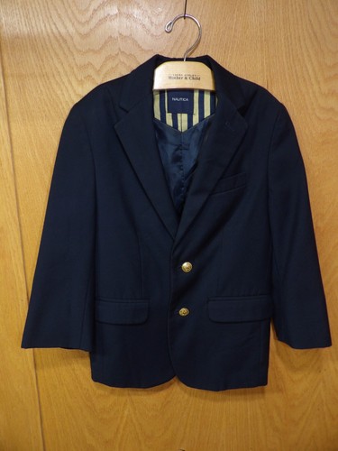 Boys Sports Coat Blazer Jacket Nautica Navy Blue Sz 8r NWOT N#155