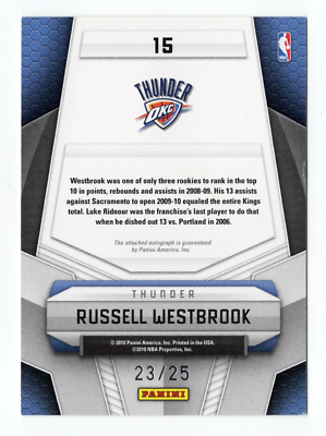 （10月末まで特価） Russell Westbrook 2009 AUTO 10月末まで特価） Russell Westbrook 2009 AUTO