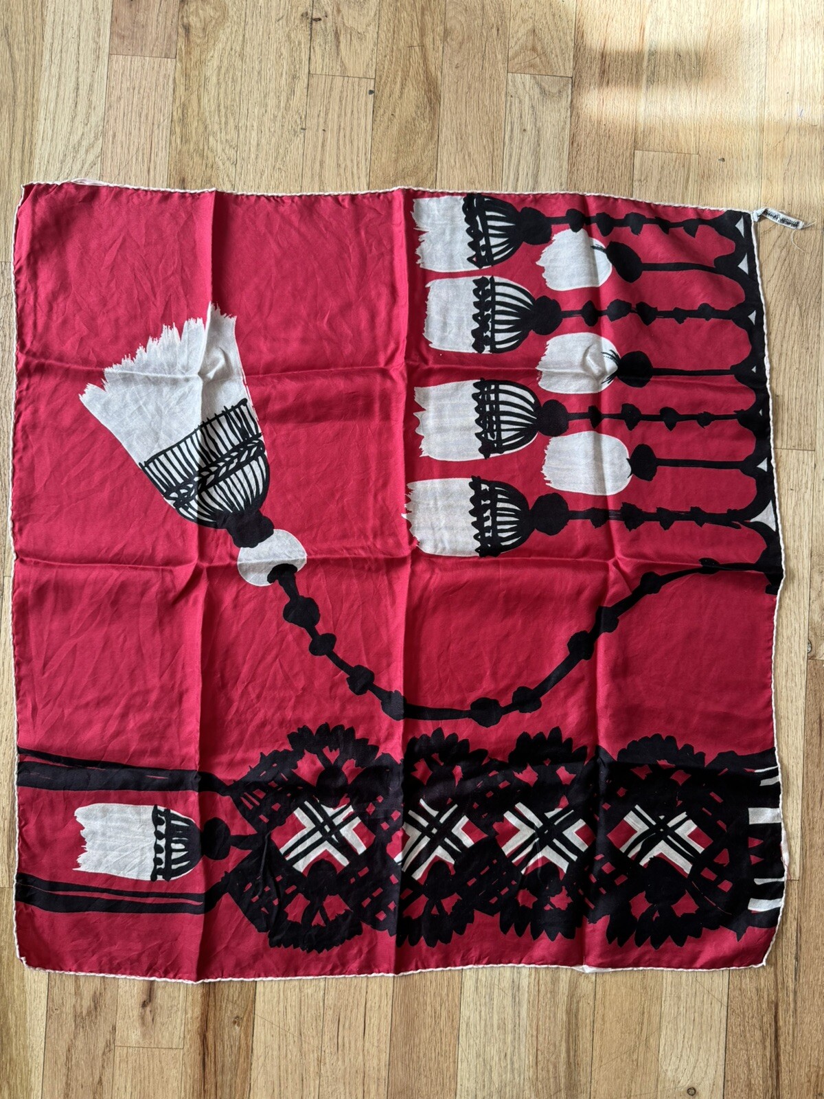 Vintage Swiss Silk Scarf by Creation Brauchbar - Floral Design, 100% Silk” 26’’