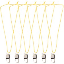 6 Pcs Sports Referee Whistle with Lanyard Hiking Loud for Football