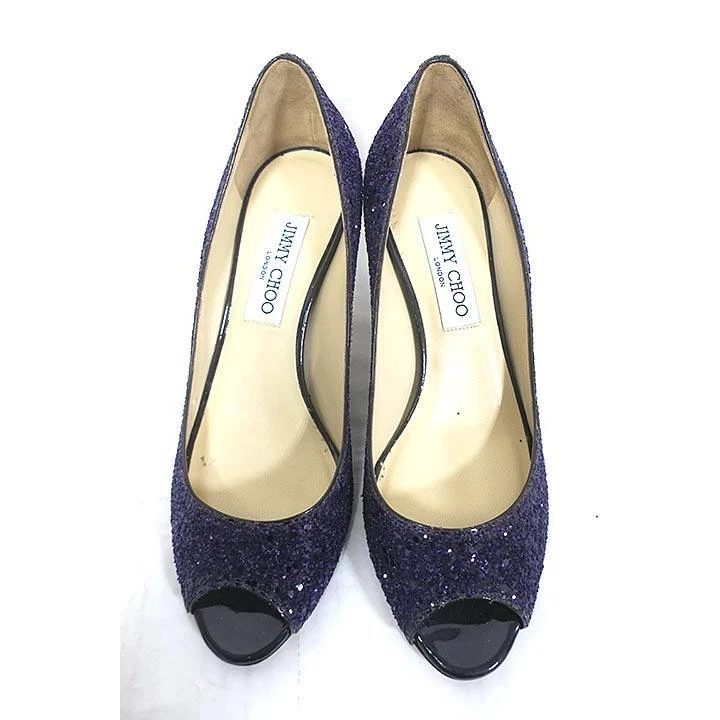 JIMMY CHOO shoes pumps height 6.5cm glitter purple party Purple size 36 used