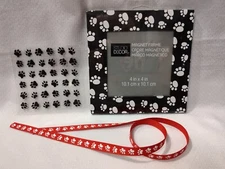 4x4 Pet Photo Frame*Magnetic Back*Free Paw Print Ribbon & Stickers*Dog*Cat*