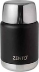 BLACK STAINLESS STEEL VACUUM HOT OR COLD FOOD SOUP PORTABLE STORAGE 600ML FLASK
