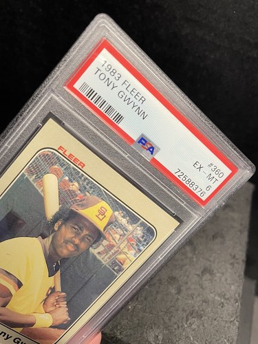 1983 Fleer MLB Card #360 Tony Gwynn San Diego Padres EX-MT  PSA 6 - Recent Grade - Picture 2 of 6