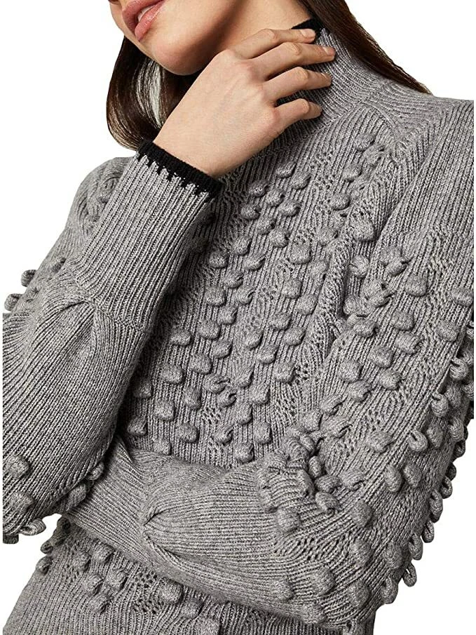 Bcbg popcorn stitch turtleneck sweater sale