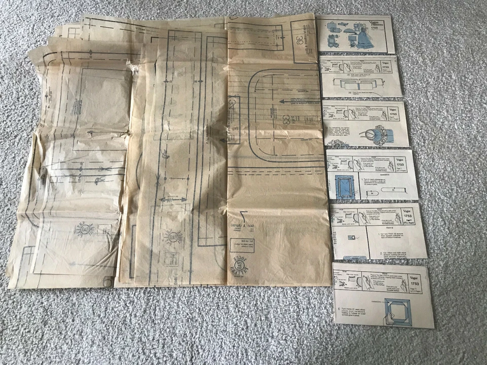 WOMENS CRAFTS UNCUT VOGUE SEWING PATTERNS 1753 APRON HANGER COVER PILLOW SACHET - Image 3 of 4