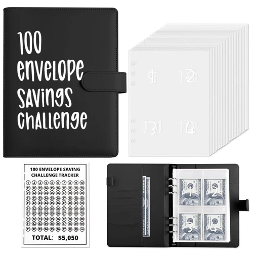100 Envelope Challenge Budget Planner $5,050 Money Saving Cash Challenge Book - Picture 13 of 27