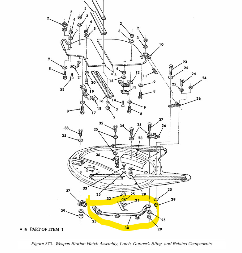 HMMWV Turret Gunner Sling Seat Old Style M966 M1025 M1121 M1043 M0145 Slantback
