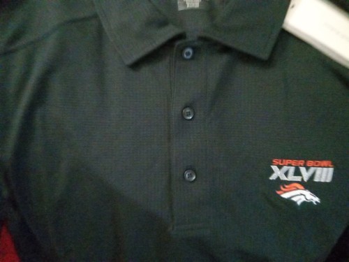 NWT Denver BRONCOS Cutter & Buck Black Polo Shirt Super Bowl XLVIII 2XL Drytec - Picture 3 of 6