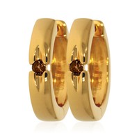 Xen Creolen Mit Rauchquarz Ca. 0,25 Ct. Vergoldet