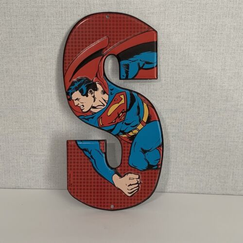 Superman |Superhero |Metal "S" Sign |10" x 5" |Open Road Brand |Wall Décor - Afbeelding 1 van 4