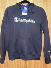 NWT Champion Women's SIZE SMALL Powerblend Sweatshirt Crew, C Logo, Black