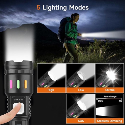 Leistungsstärkste 990000LM LED Militär Taschenlampe USB wiederaufladbare taktische Taschenlampe - Bild 4 von 13